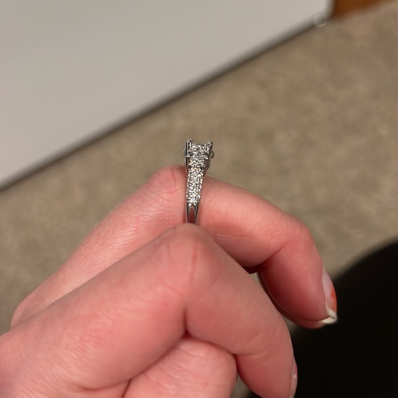 3 stone ring, sterling silver - Picture 4 of 5